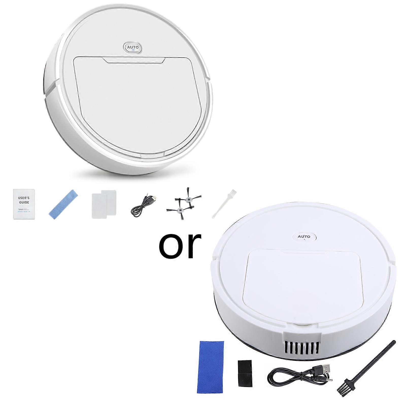 Household Robot Vacuum Cleaner with Maximum Suction Power, Silent and Anti-collision, Rechargeable Vacuum Cleaner White