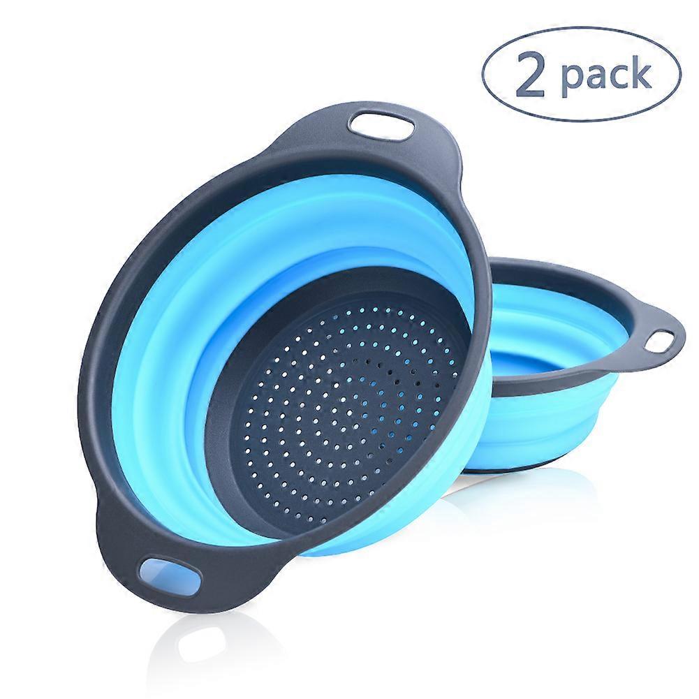 Collapsible Colanders Kitchen Colander Sets, Space-Saver Folding Silicone Strainers