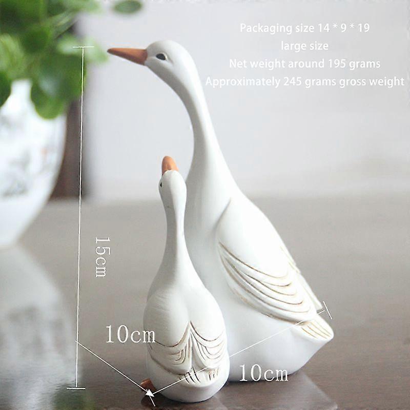 1pc Large, Medium And Small Landscape Duck Mother And Duckling Decorations Pastoral Simulation Resin Duck Decorative Statues