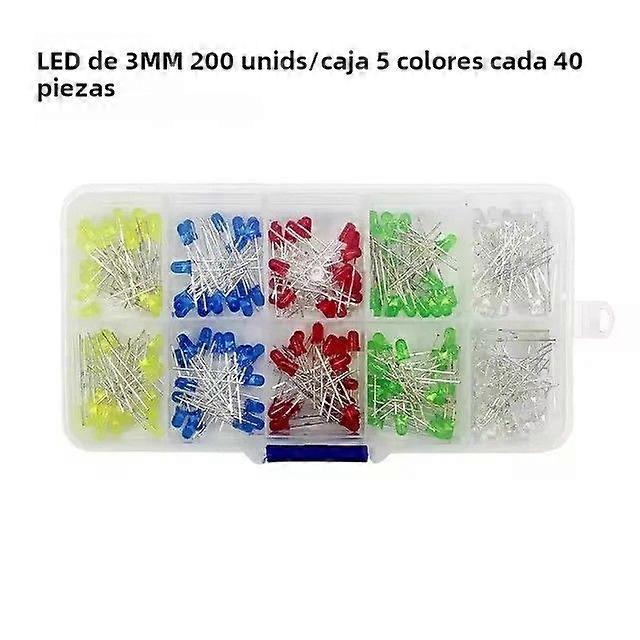 5-Color LED Light Emitting Diode Set 3mm/5mm Electronic Components for DIY Assorted Color LED Box