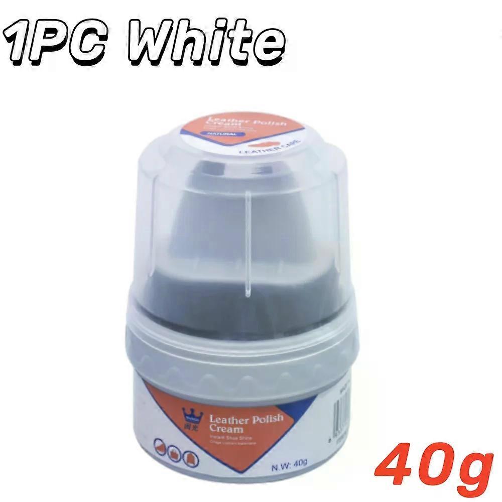 40g Multifunkční bílá/černá Polština na boty Bezbarvé světlé boty Rub Leather Cleaner Boty Kartáčová péče Houbový vosk TSLM1
