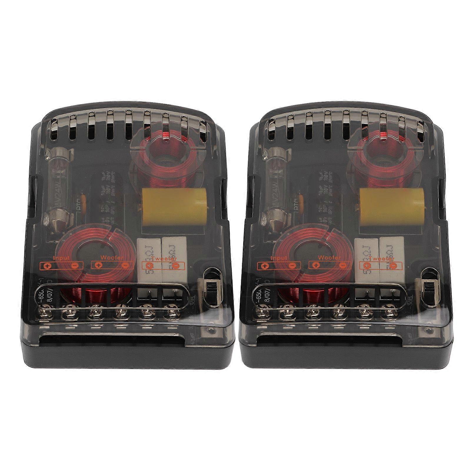 2pcs Car Audio Crossover 160W Universal High Performance Speaker Frequency Divider 12V
