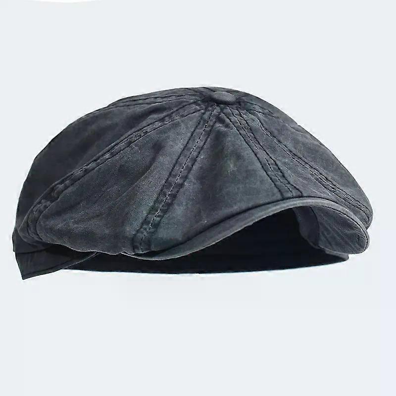 Vyprané bavlněné kšiltovky Peaky Octagonal Hat Vintage Casual Cap Solid Barets Flat Hat