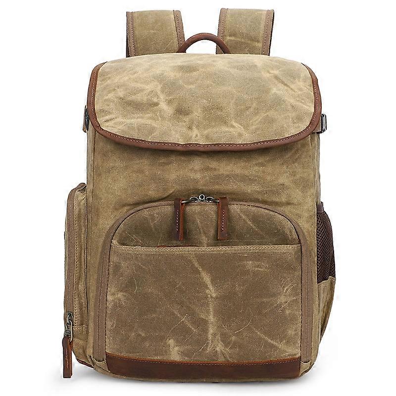 K001-D Leisure Shoulder Camera Bag Waterproof Retro Canvas Camera Storage Backpack
