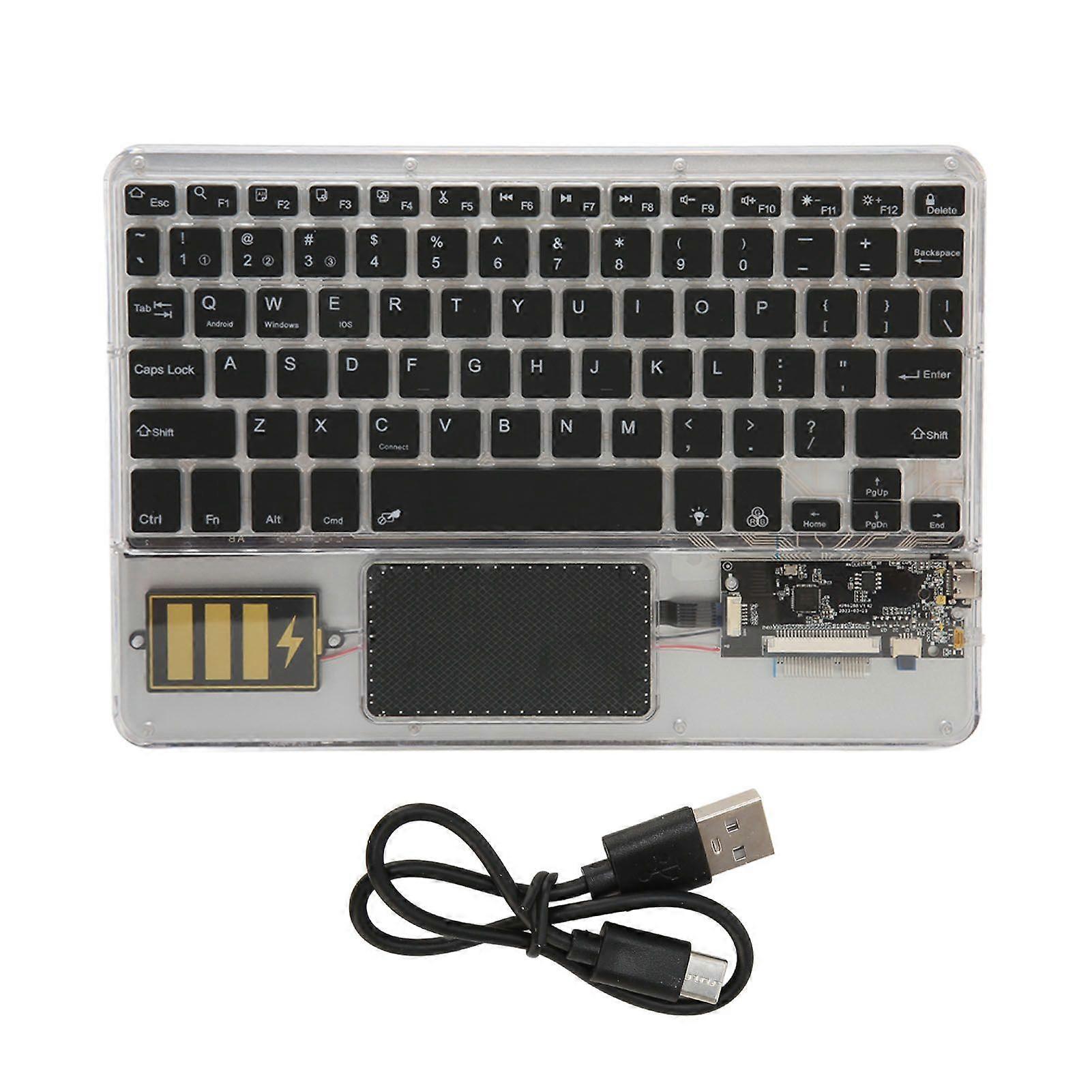 SQCLV Wireless Bluetooth Keyboard Multifunctional Acrylic Keyboard for Windows for Android for IOS