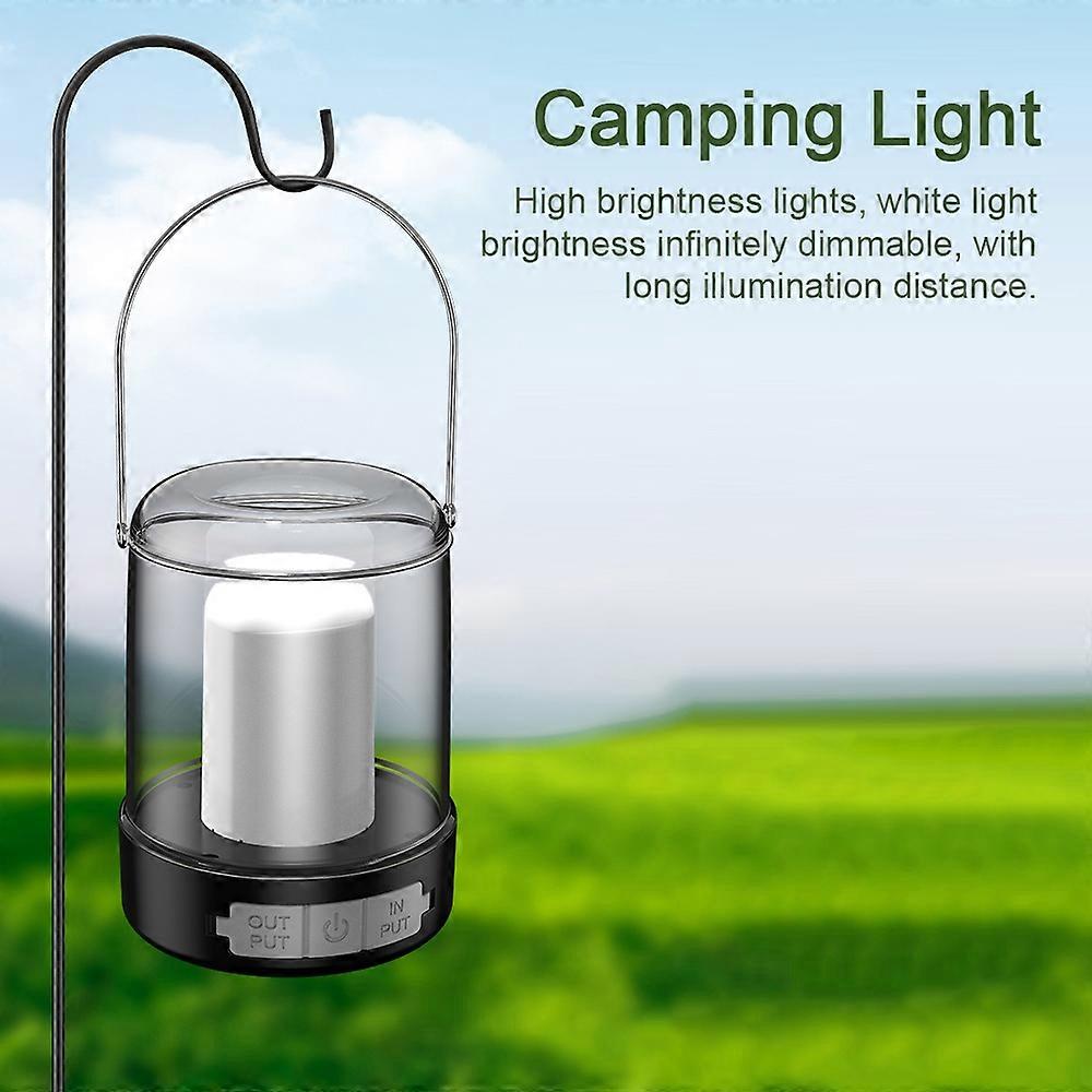 Portable Camping Light Multifunctional Outdoor Night Lights Type-C Charging and USB Output Interface Three Light Modes IPX4 Waterproof Tent Lights