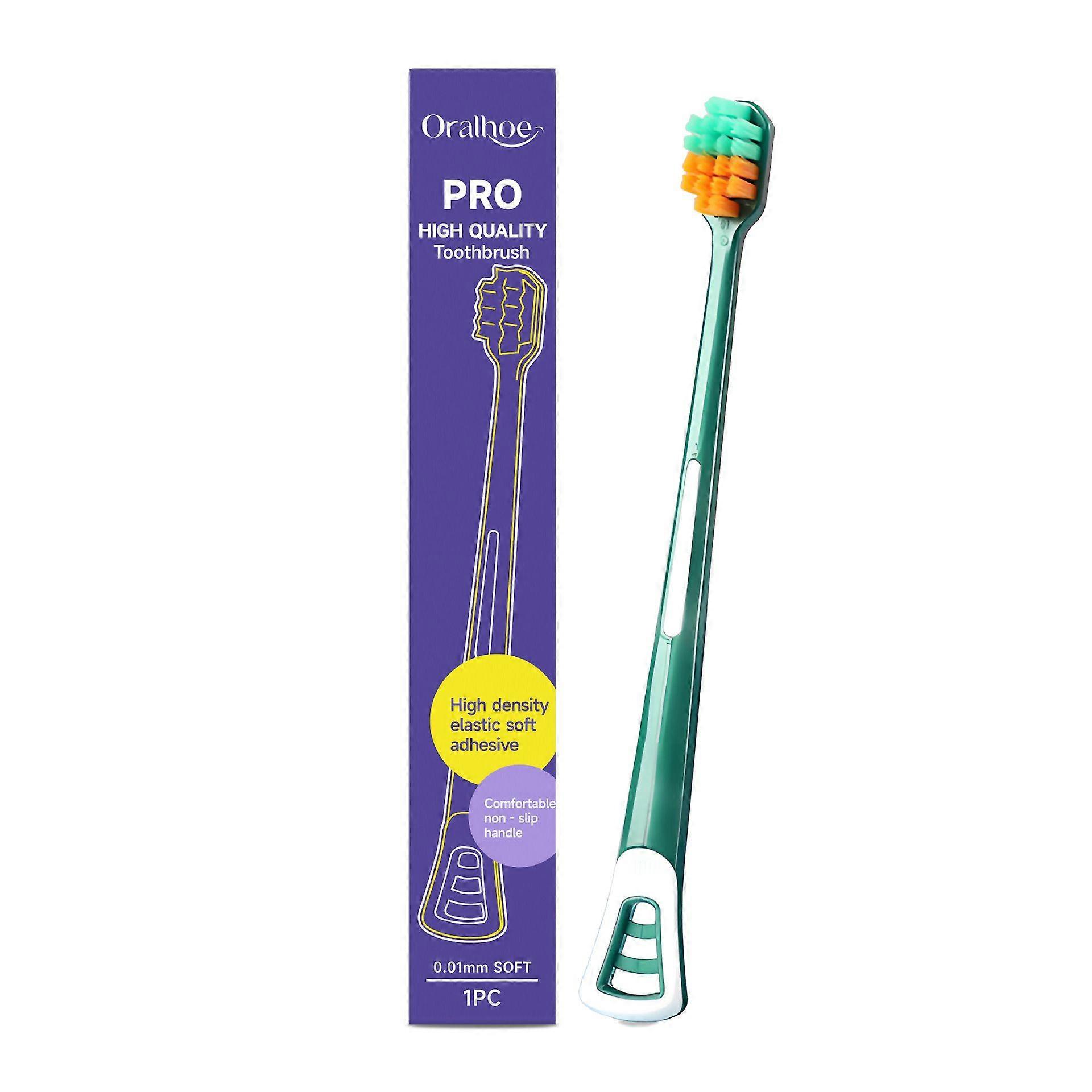 Gentle Gum Protection Toothbrush, Soft PBT Bristles & PP Handle, Deep Cleaning, Comfortable Brushing, Combined Bristle Design for All-Around Oral Care
