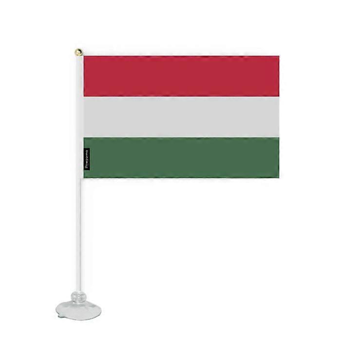 Mini Flag of Hungary – Suction Cup – 14 x 21 cm – For Smooth Surface – Polyester – 1 piece