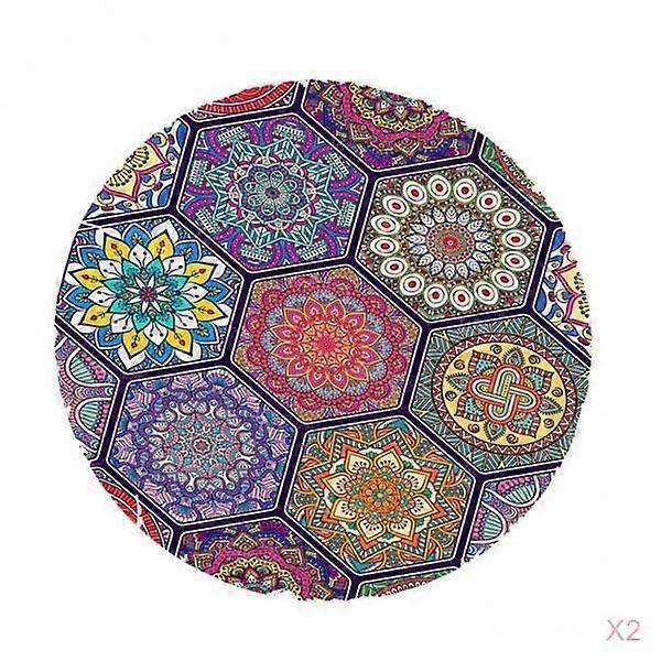 2pcs Round Fitted Tablecloth (Polyester Table Cover) - Waterproof - Great for