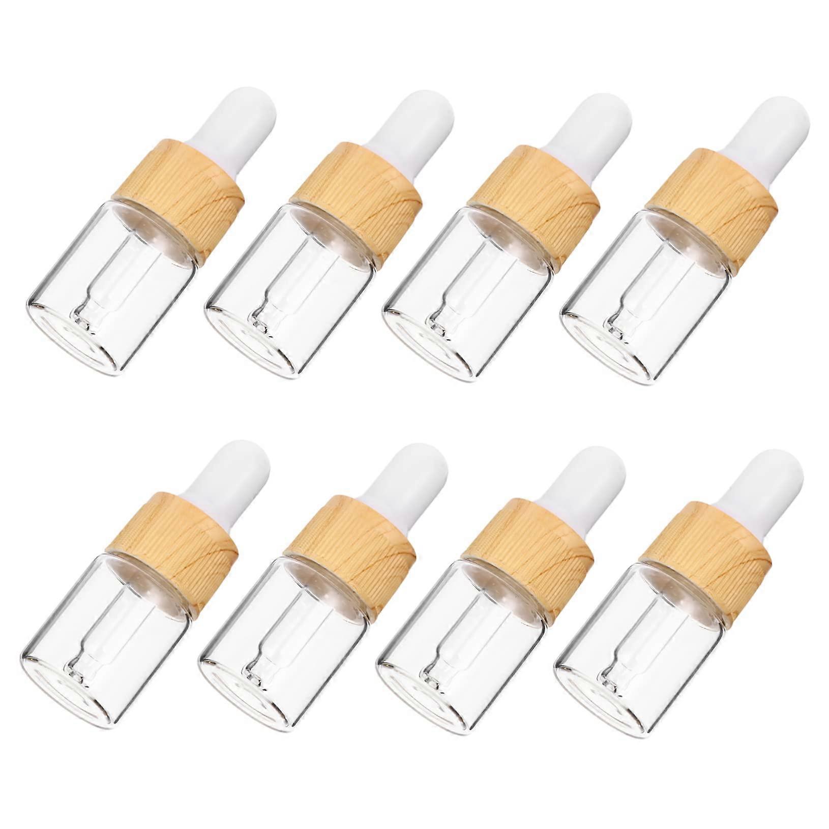Essence Oil Verre Compte-gouttes Bouteilles 8 Pack Bouteilles de Voyage Silicone Grain Design