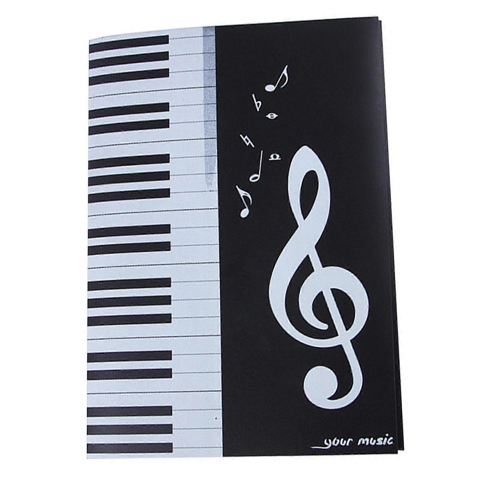 Practical Music Binder Sheet Music Folder Music Stand Accessories 4 Pages Expanded for Music Student Piano Performances  Black