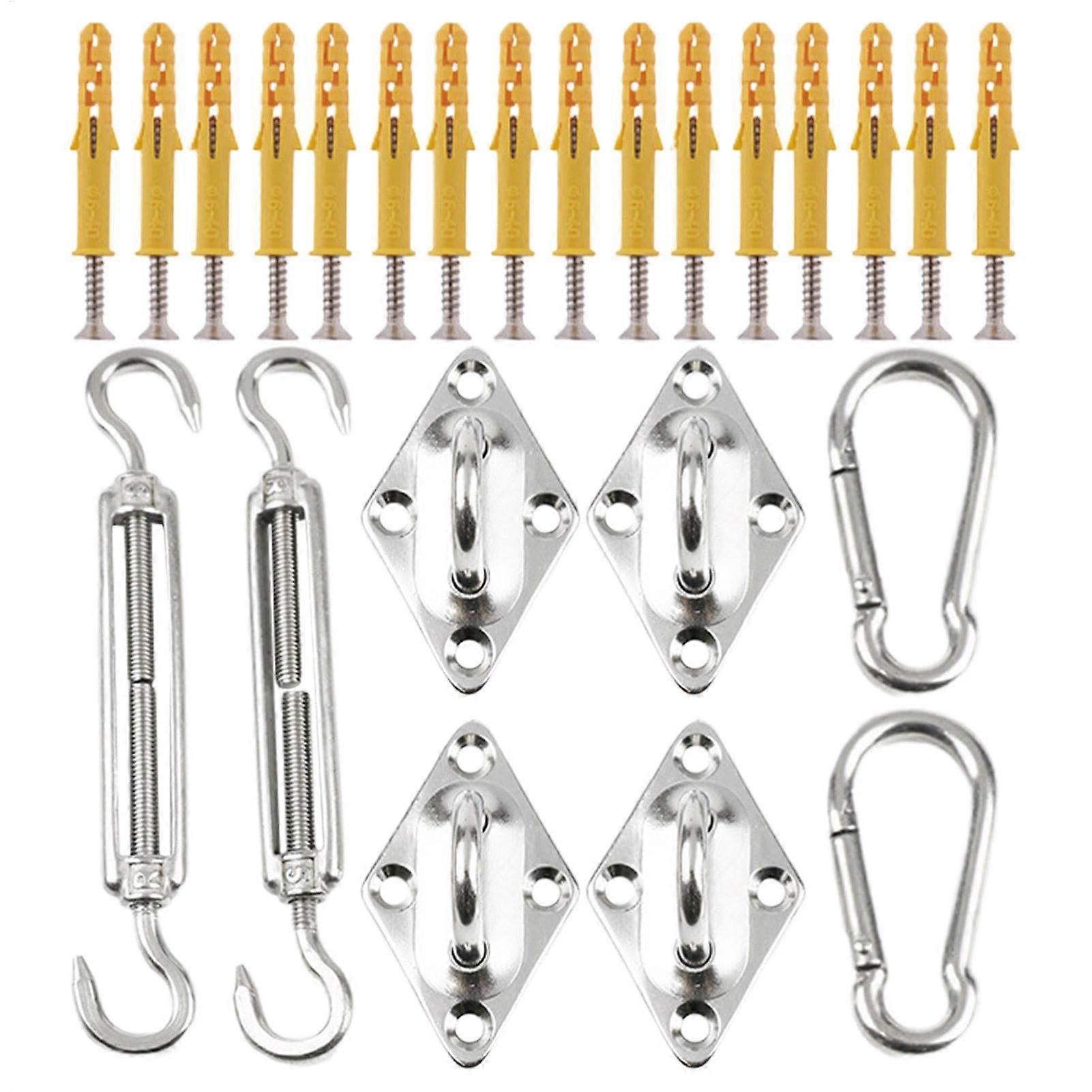 Sun Shade Sail Hardware Kit, Durable Installation Tools for 10x10 to 16x16 Canopy, Outdoor Patio Awning Supplies