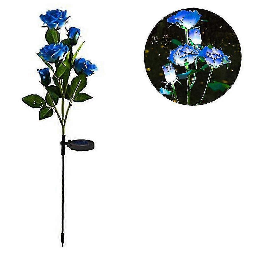 Solar Garden Stake Lights, Rose Flowers Lights Led Solar Stake Lights Blue