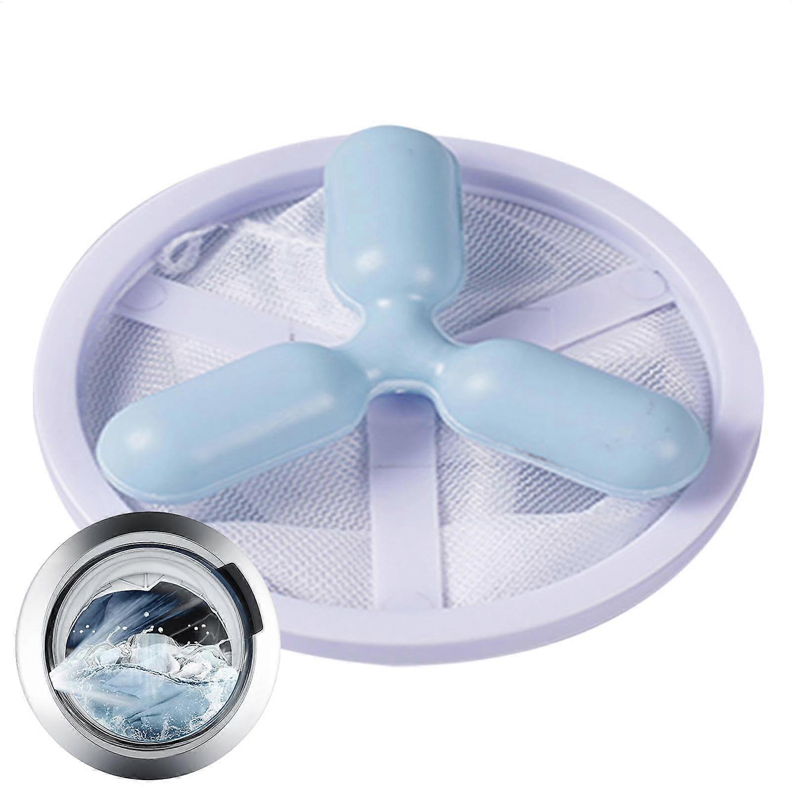Lint traps for laundry, washing machine reusable filter hair bag, protective ball catcher blue