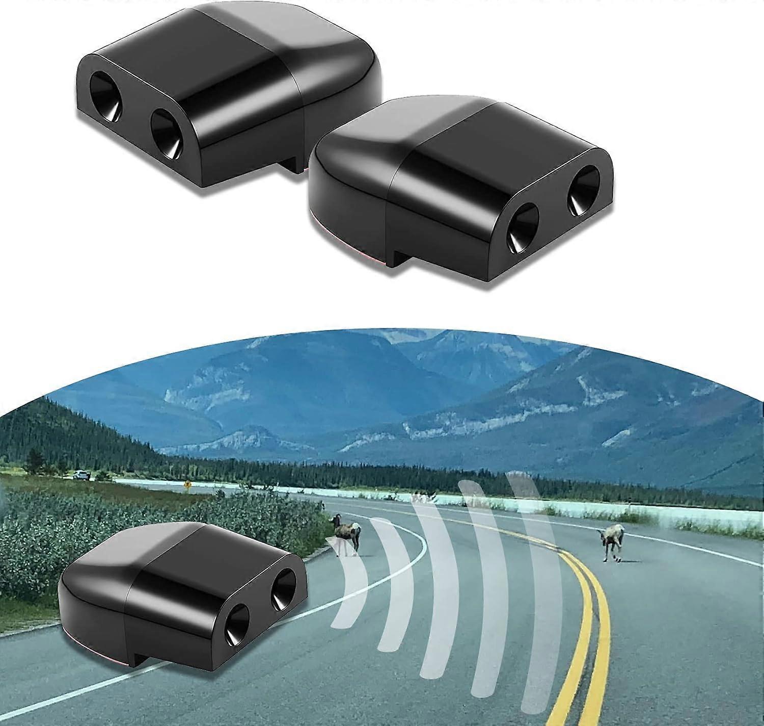 2 Pack Deer Whistle Warning Device, Vehicle Deer Whistle with Rubber Pad, Deer Whistle Warning Device for Car and Motorcycle
