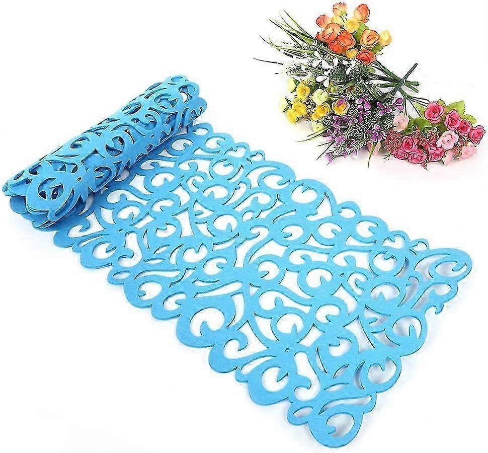 Washable Light Blue Table Runner 100x30 cm