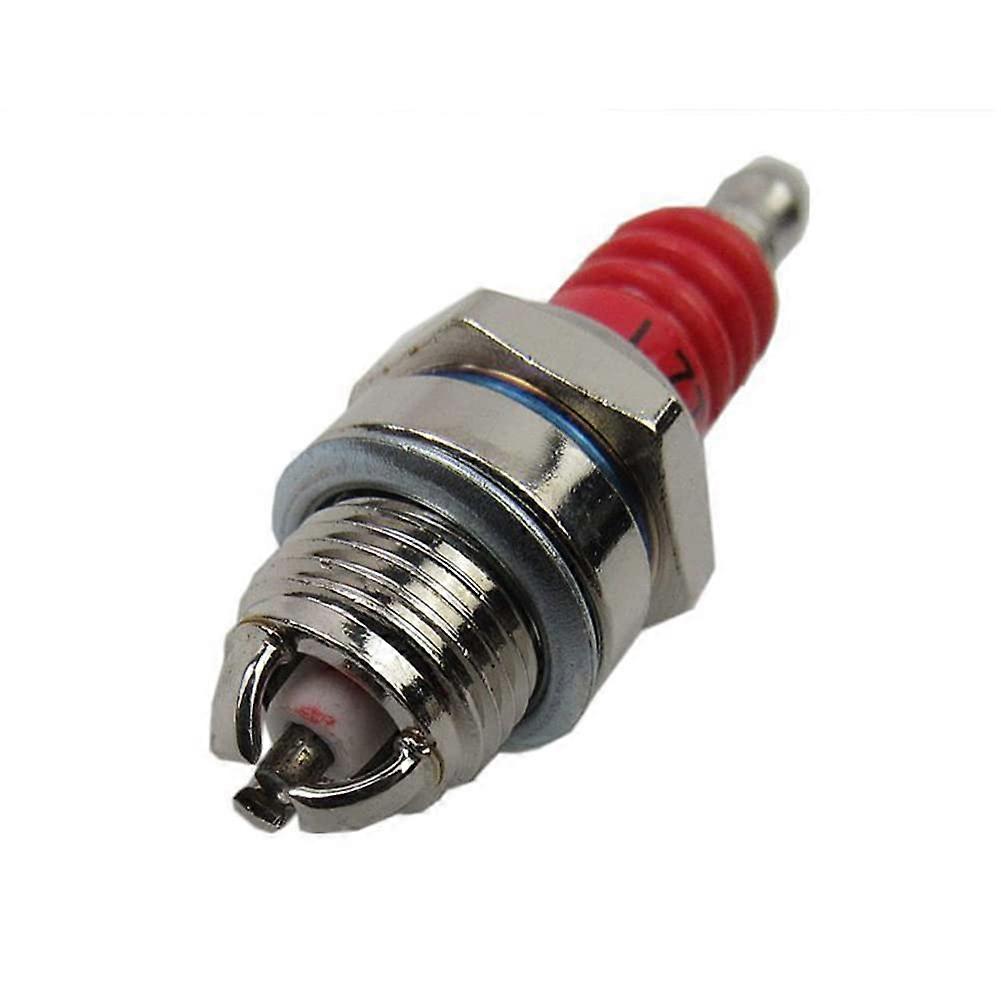 Chainsaw Spark Plug L7T for Two-Stroke Engine, Motorcycle & Mower Compatibility, Red Petrol Saw Accessory