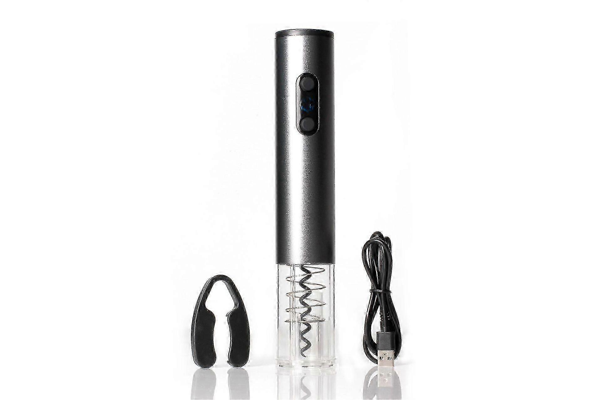 充電式電動ワインオープナー、ホイルカッターとUSBケーブル、コードレスステンレス自動コルク栓抜き