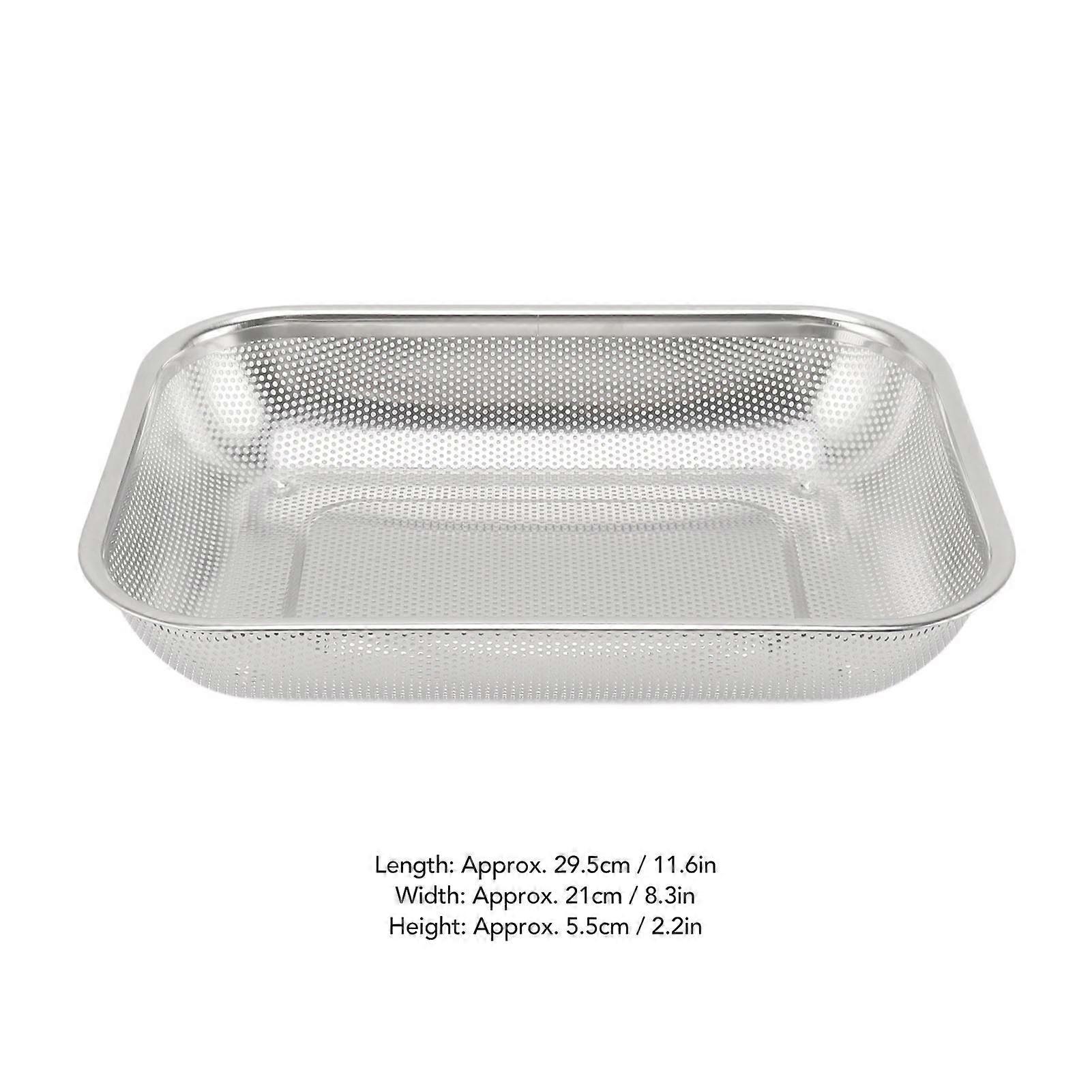 Small Stainless Steel Rectangular Mesh Strainer Basket for Fruits & Veggies