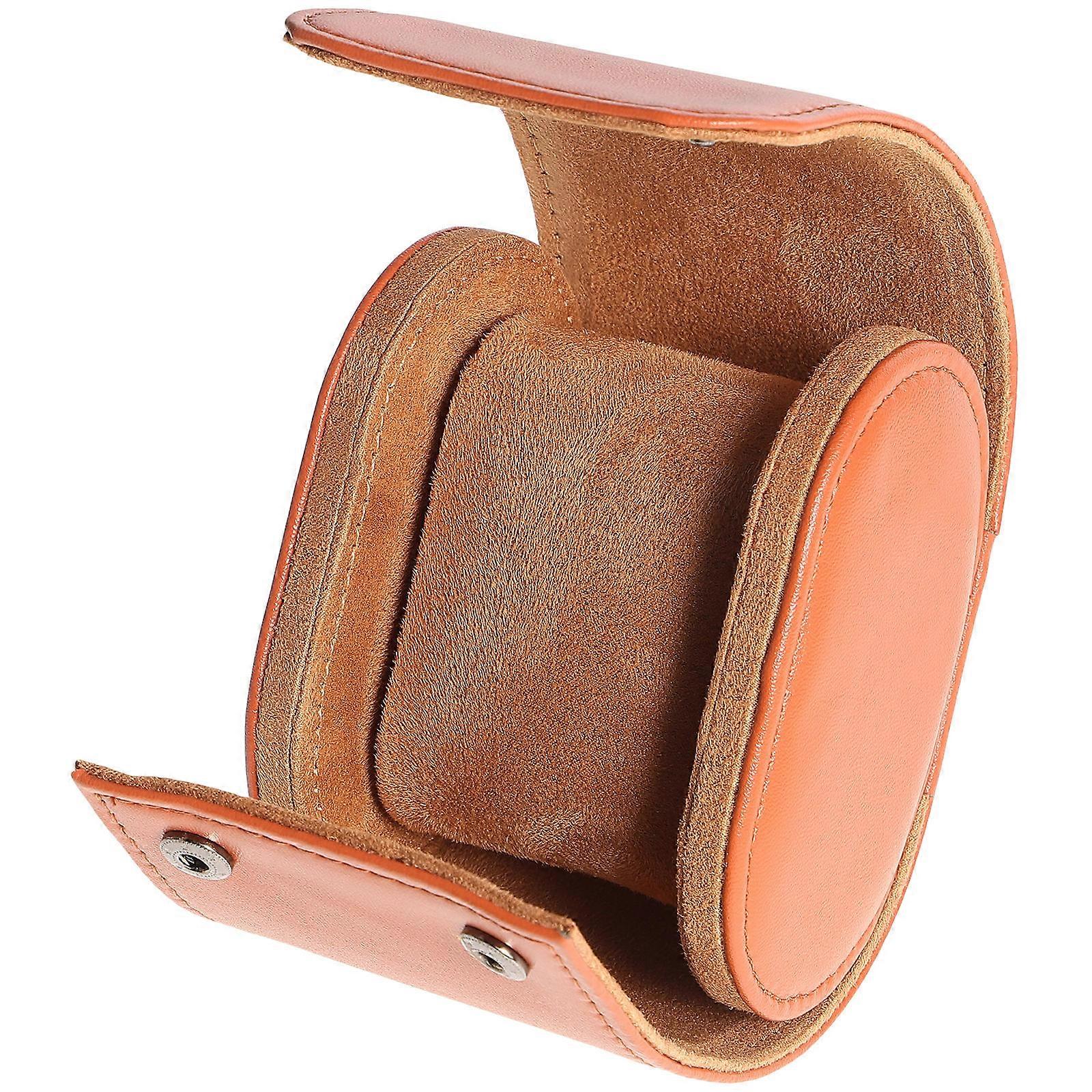 Travel Watch Case Watch Organizer For Travel Compact Rectangular Shape Coffee Color Metal Material 1Pcs