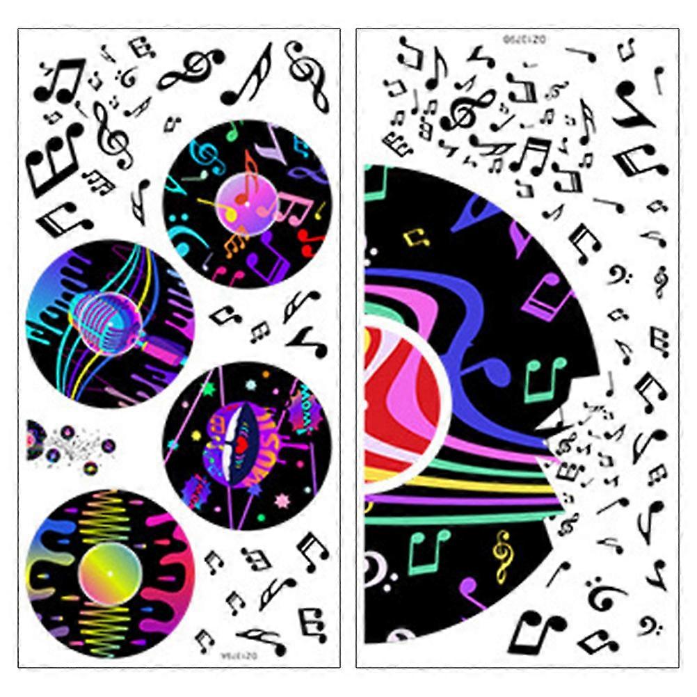 Wall Stickers Decal Removable Diy Capable Rock Music Party Assorted Color 60x30cm 2Sheets