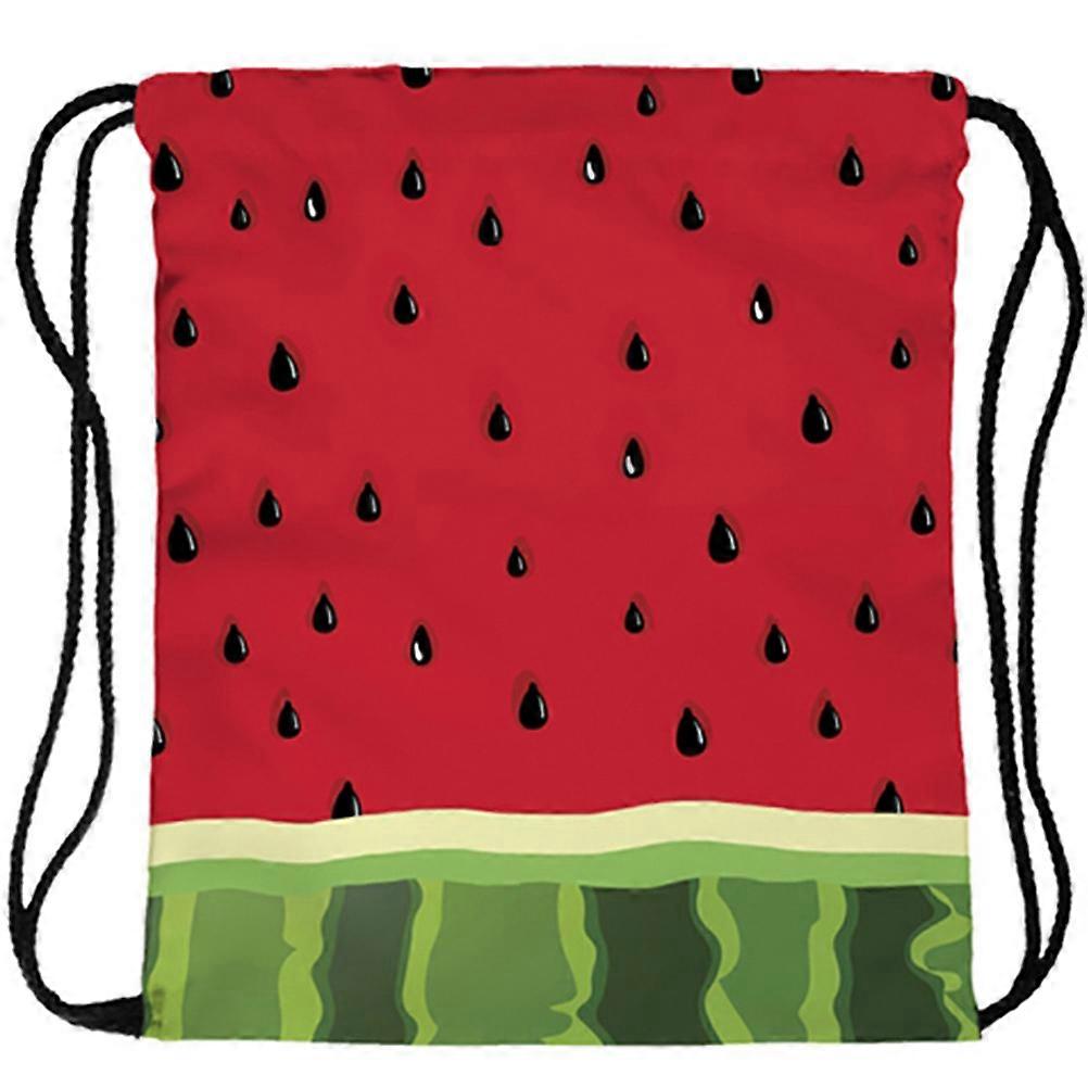 Watermelon Drawstring Backpack for Gym, Hiking & Yoga – Lightweight Storage Bag with Unique Fruit Design and Adjustable Shoulder Straps for Students