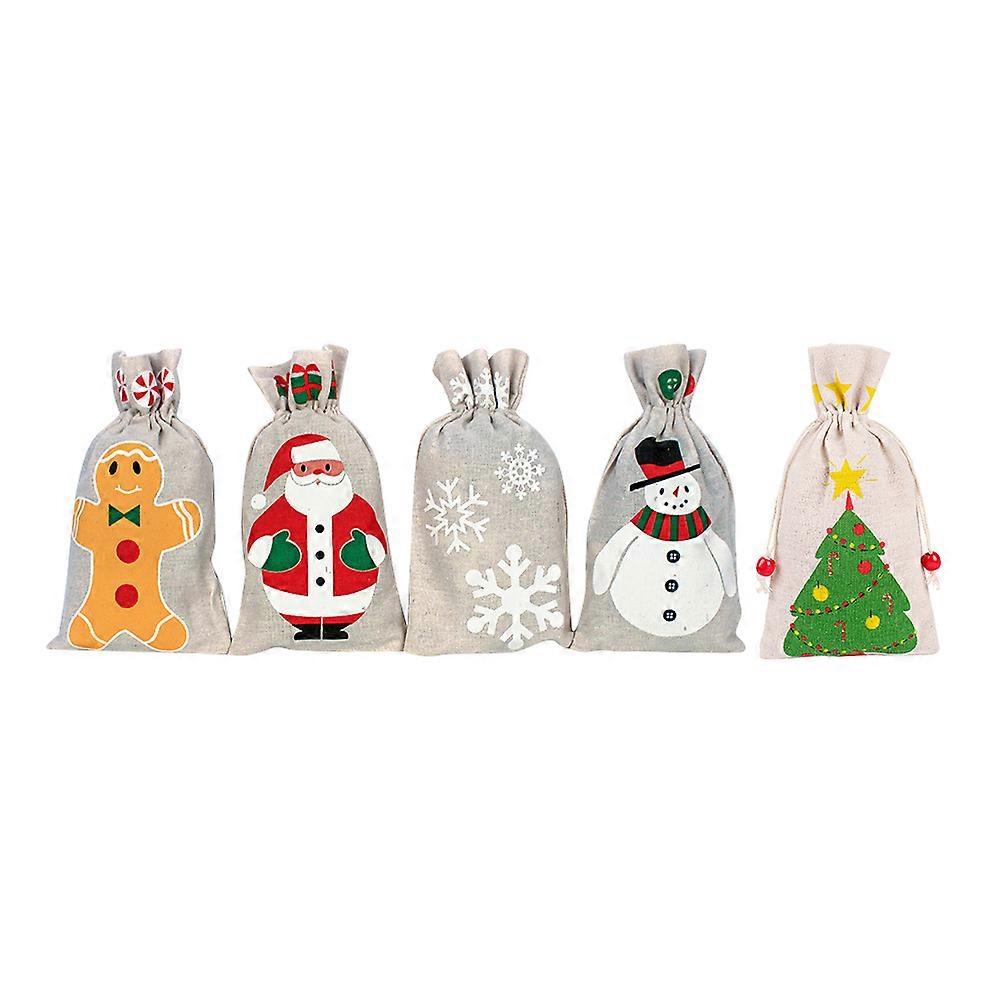 Fabric Wrapping Bags Christmas Wrapping Bag Assorted Color For Friends And Family 12x23cm present Packing 5Pcs