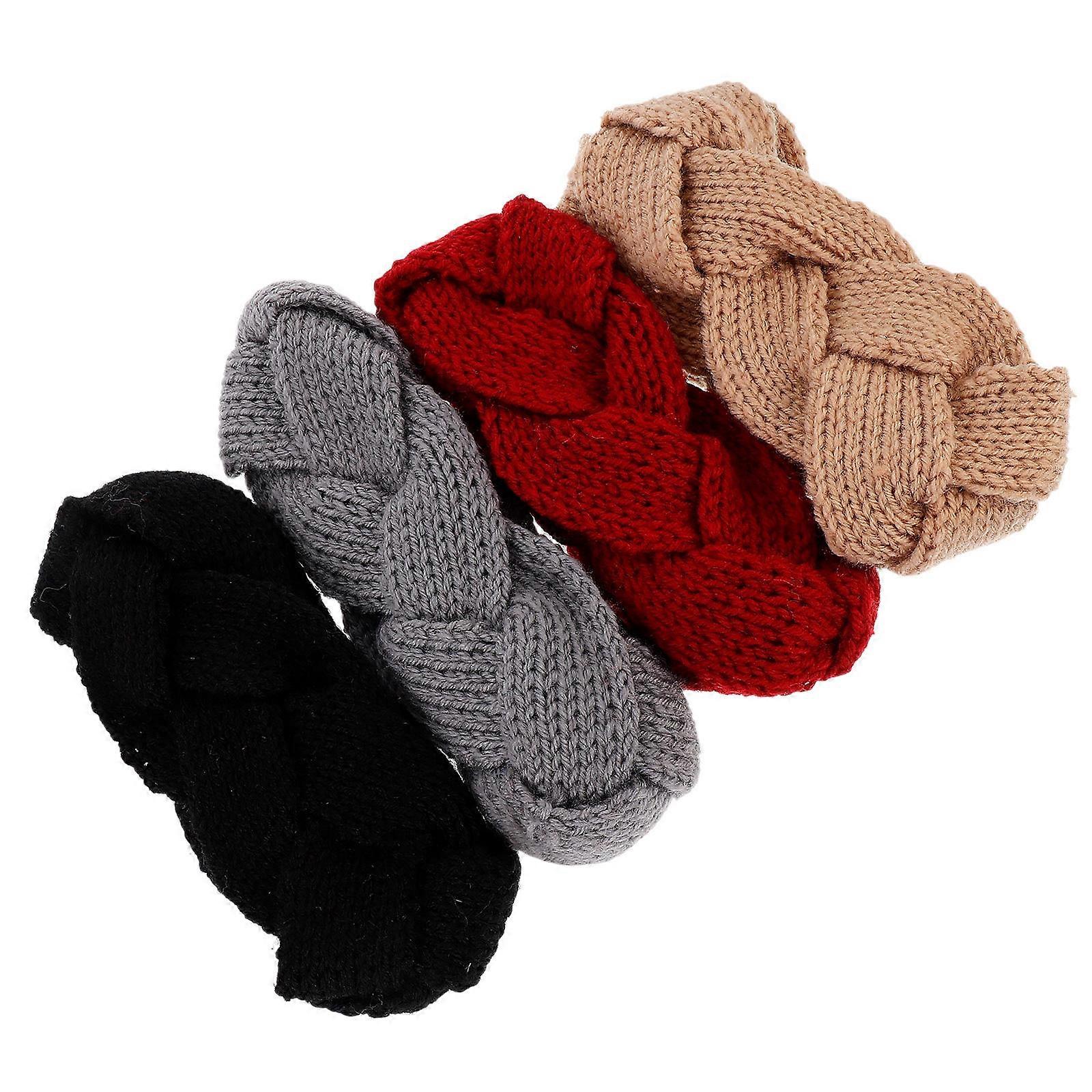 耳の衣装アクセサリー女性のためのニットヘッドバンド丸毛糸グレー寒い天気