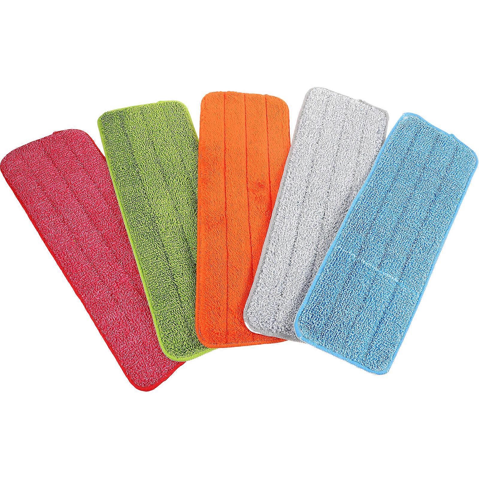 5pcs Thickened Fiber Floor Mop Replacement Pads Durable Easy Wash Compatible with Multiple Surfaces for Home Cleaning