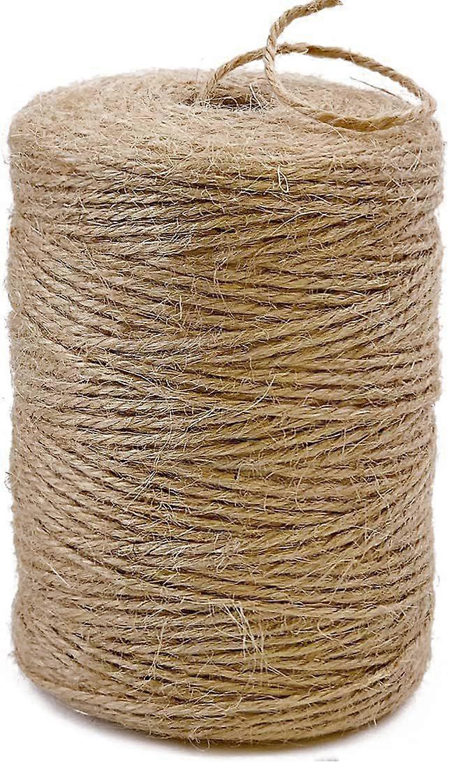 Natural Jute Rope 600ft Long Rope for Crafts Gift Wrap Gardening Crochet Macrame Decoration (Brown 2mm*600ft)