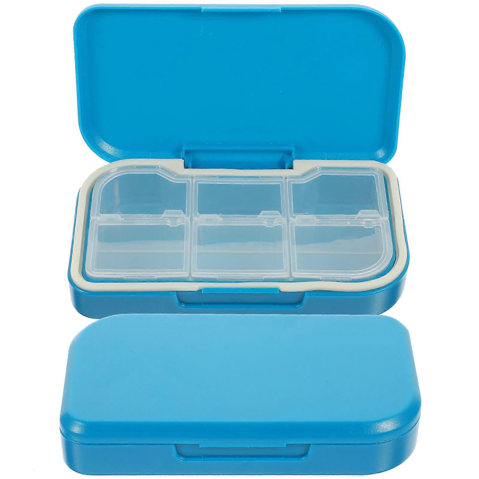 6 Compartments Pills Case 2Pcs Portable for Storing Medication