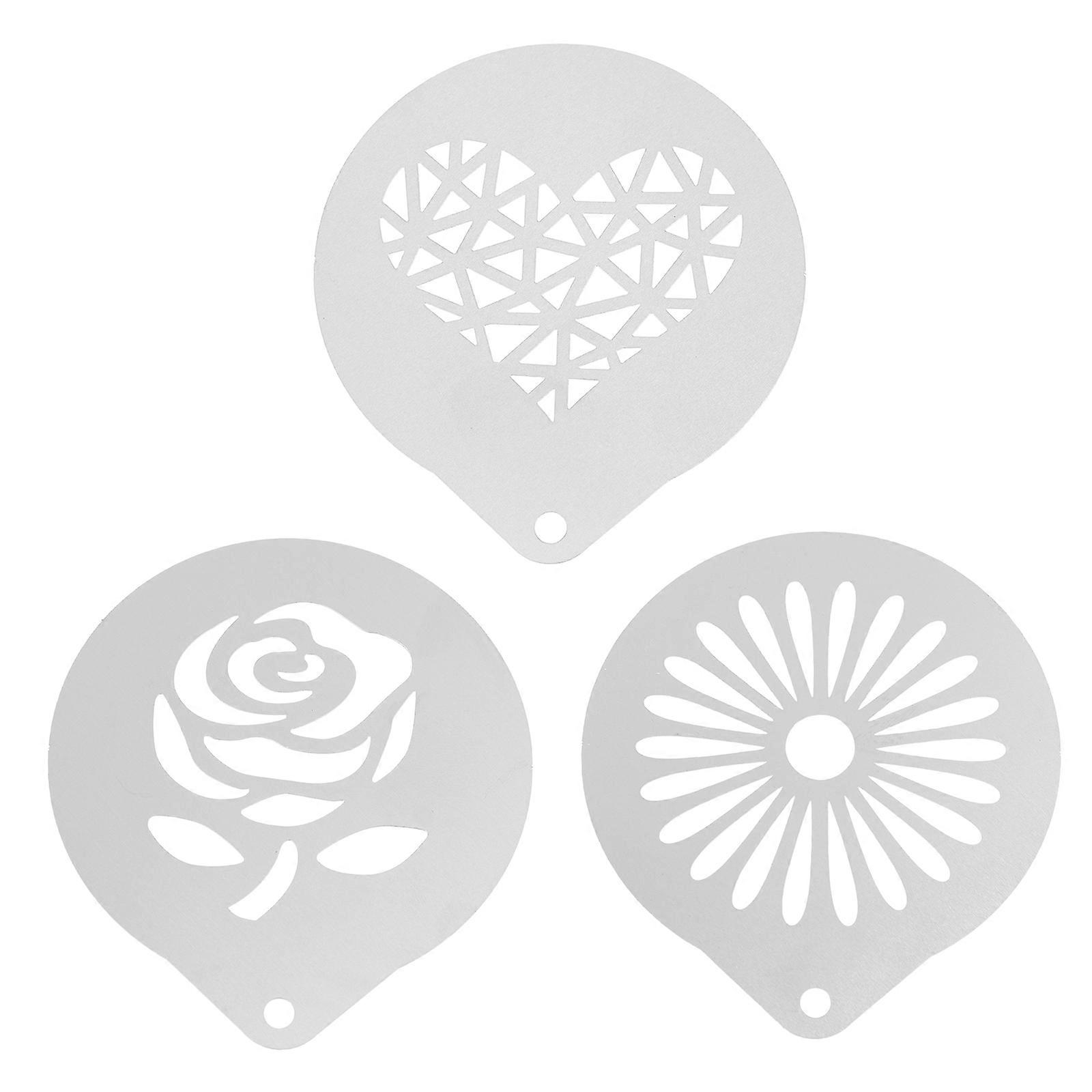 Stainless Decorating Stencils For Baking Tools 9.5X8.5X0.02CM 3Pcs