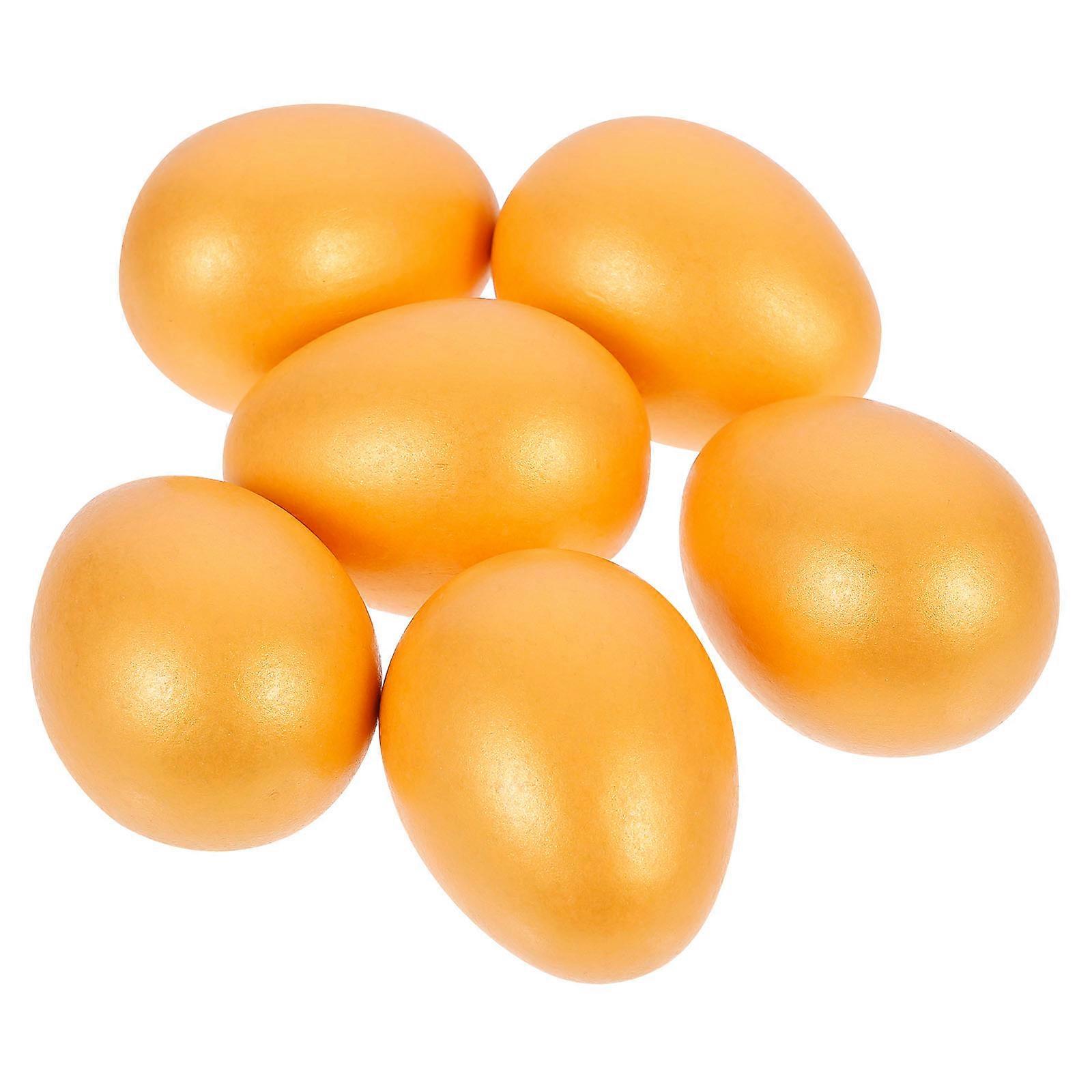 Künstliche Eier Einfach dekorierte Eier für Kinder Osterfeier 6Pcs