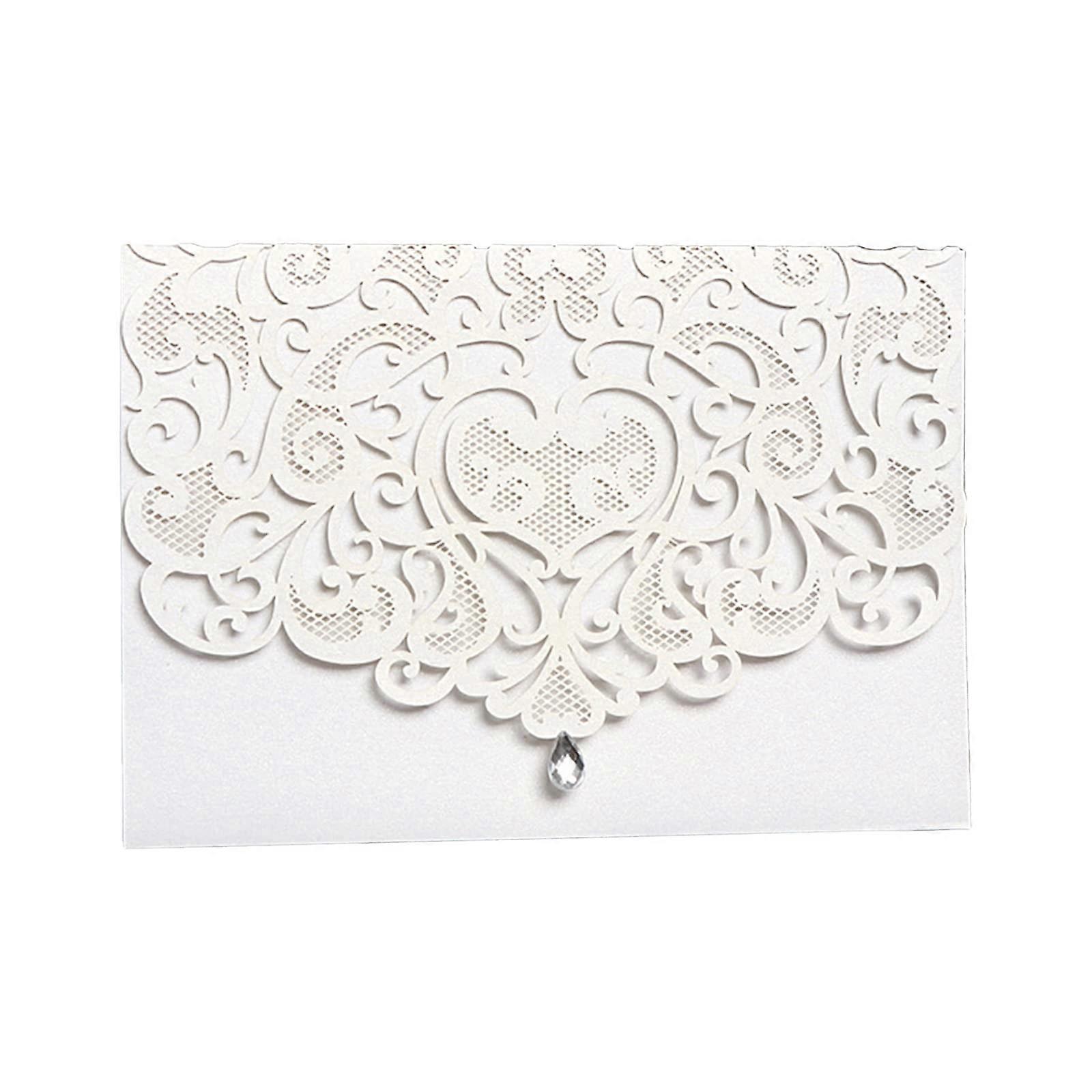 Wedding invitation cards with envelopes, rhinestones, 10 pieces