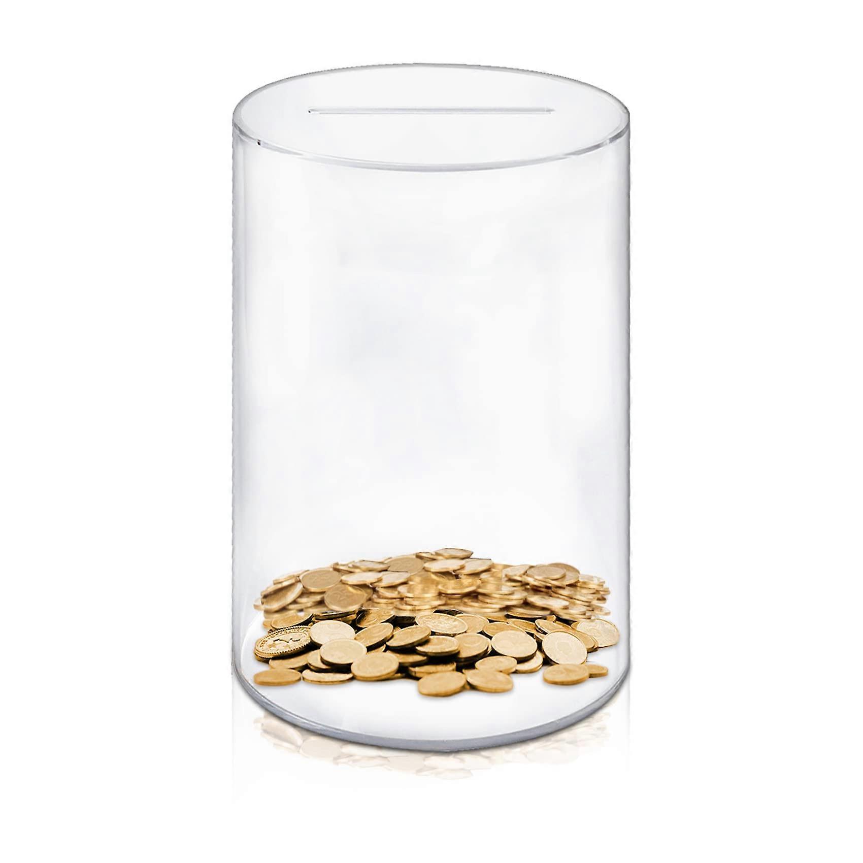 26 x 16 x 16 cm Money Box Large, Acrylic Transparent Money Box Not to Open, Piggy Bank for Adults