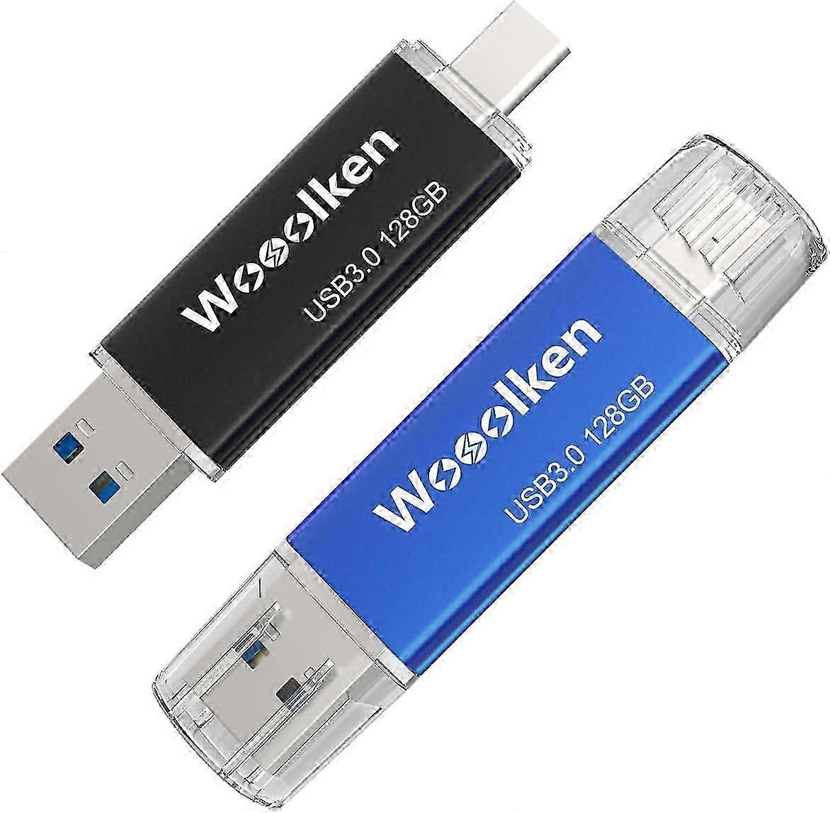 2025 Latest Model USB C Flash Drive 128GB 2 Pack, USB 3.0 Dual Drive Type-C