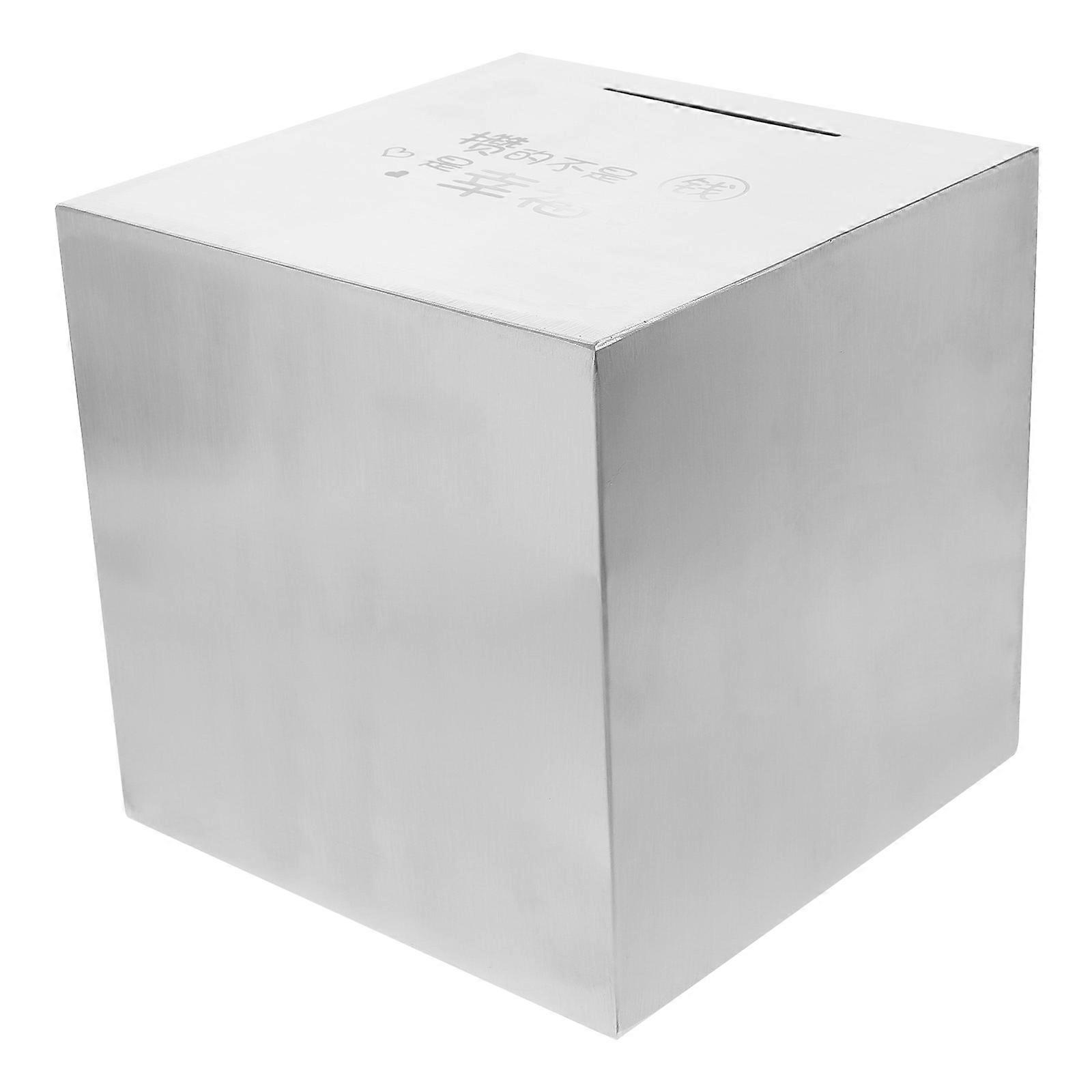 Adults Money Box Stainless Steel Piggy Bank Savings Book Design Use Square 20.00X20.00X20.00CM 1Pack
