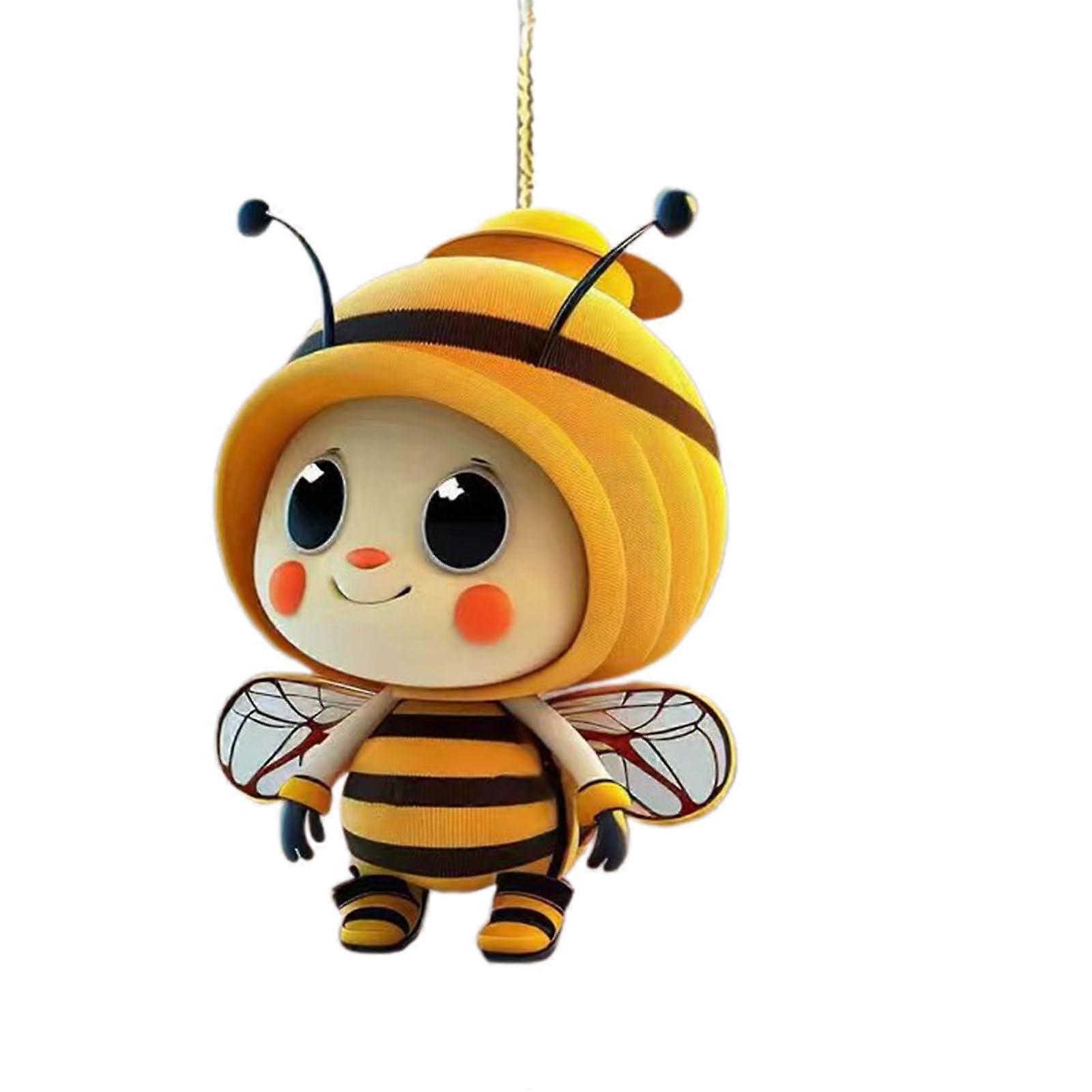 Bees Car Ornament Car Rear View Mirror Car Hanging Decorations Bag Hanging Ornament