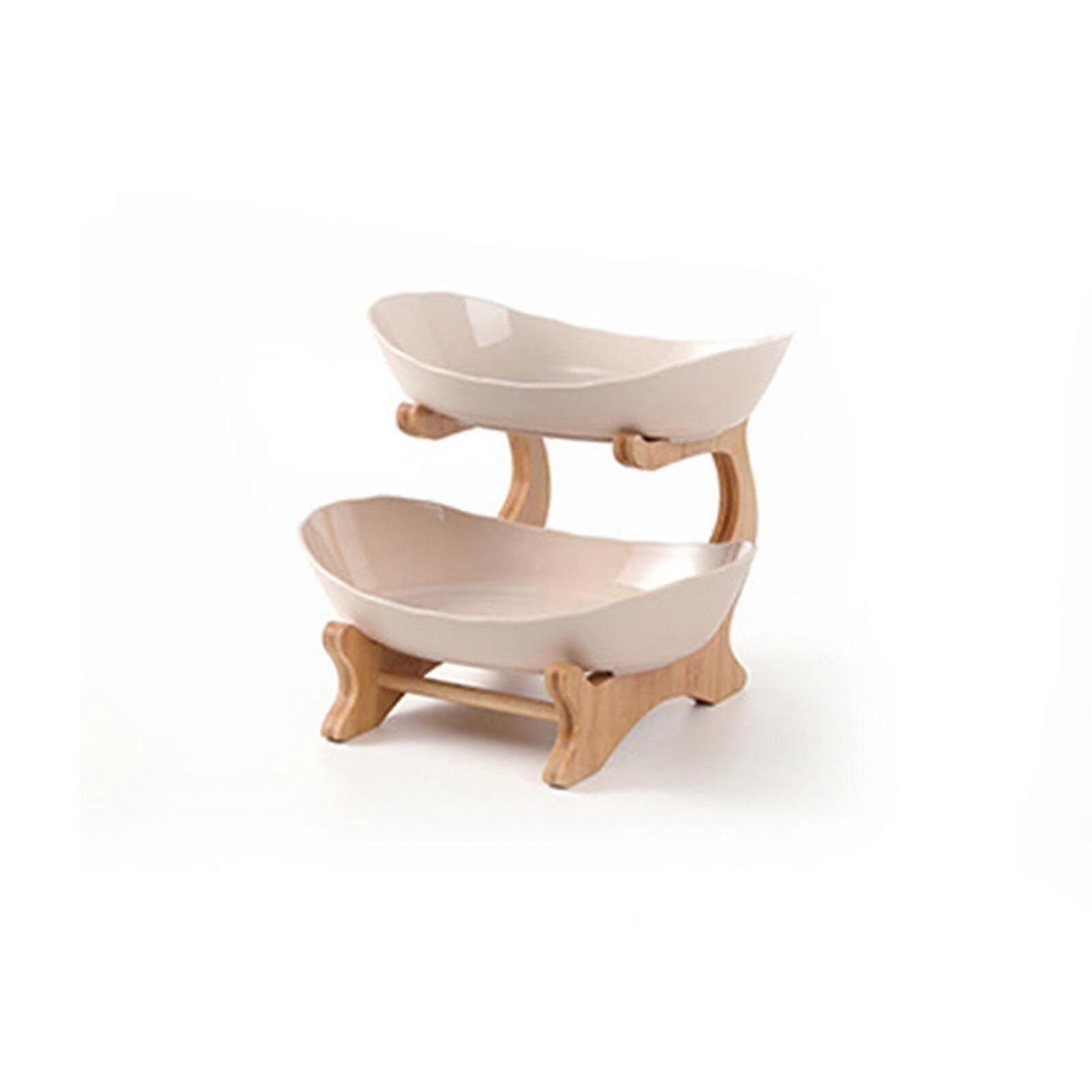 Detachable 3 Tier Kitchen Fruit Bowl Serving Tray with Handle - Creative, Durable, Stable PP Wood - Large Capacity, Fresh Keeping