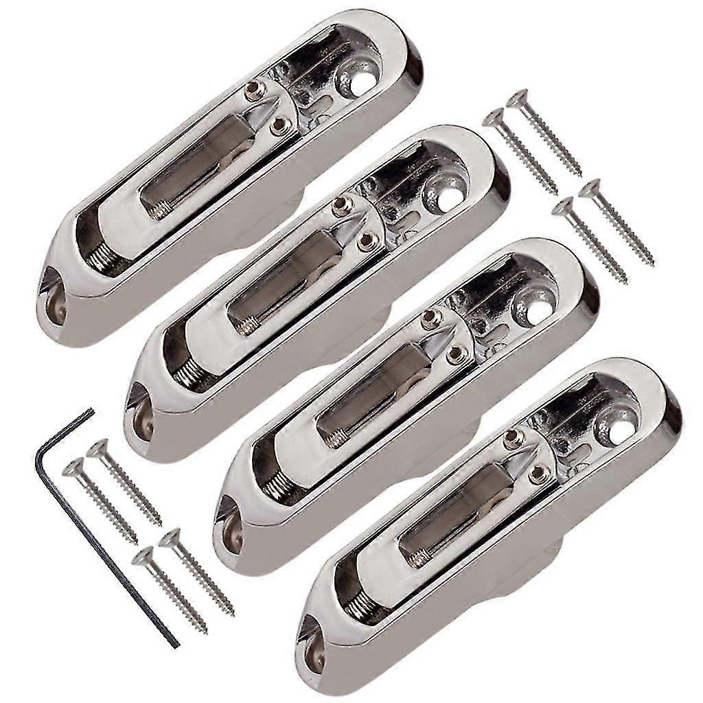 1 Set Zinc Alloy 4 Strings Bridge Individual String Bridge for Electric Bass