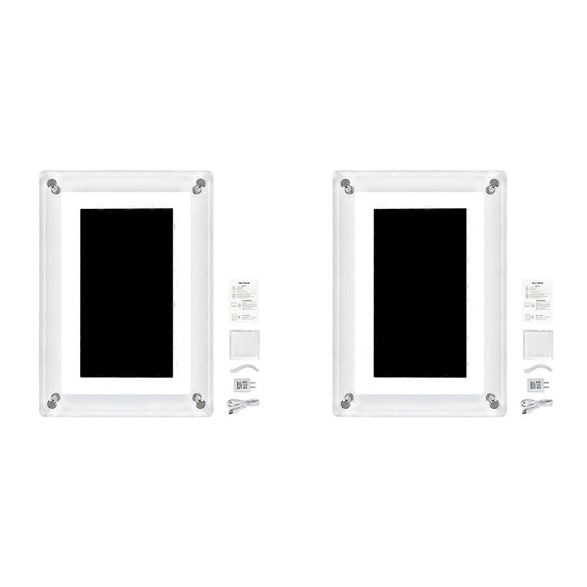 2pcs 7 Inch Video Player Frame 1500MAh IPS Screen 4Gb Memory Digital Photo Frame Desktop Video Playe
