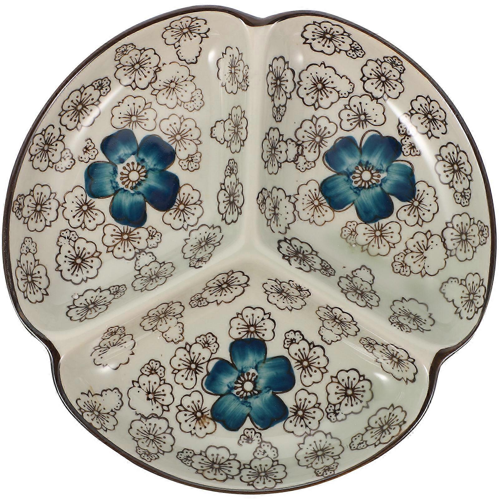 Divided Plates With Lids Multi-Function Serving Plate Home Accessory 7.07X7.07X0.59in Easy to Clean 1Pcs