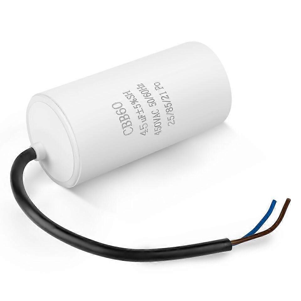 CBB60 Start-Up Capacitor 16uF 450V for Electric Motor, Compressor, Lawn Mower – 2 Cables, 100 mm Length