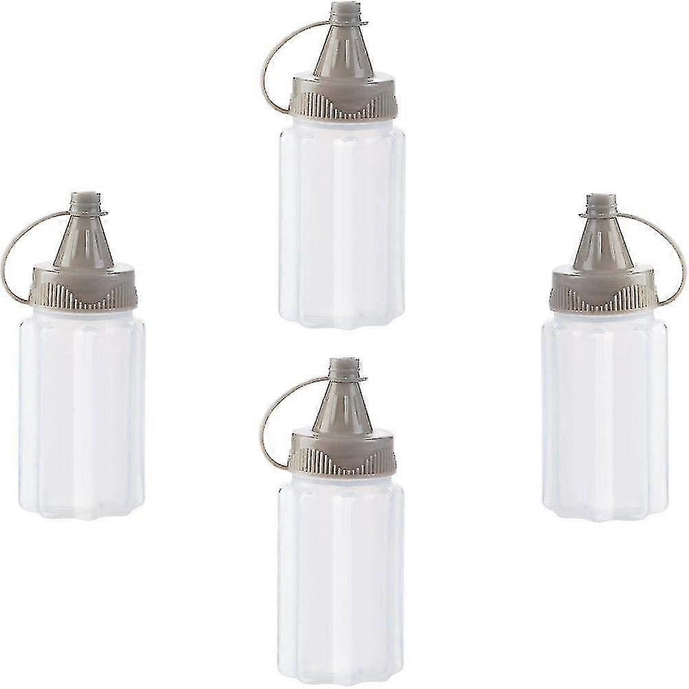Set di 4 bottiglie da spremere in plastica con tappi a torsione per condimenti, olio e salsa, adatte a vari usi