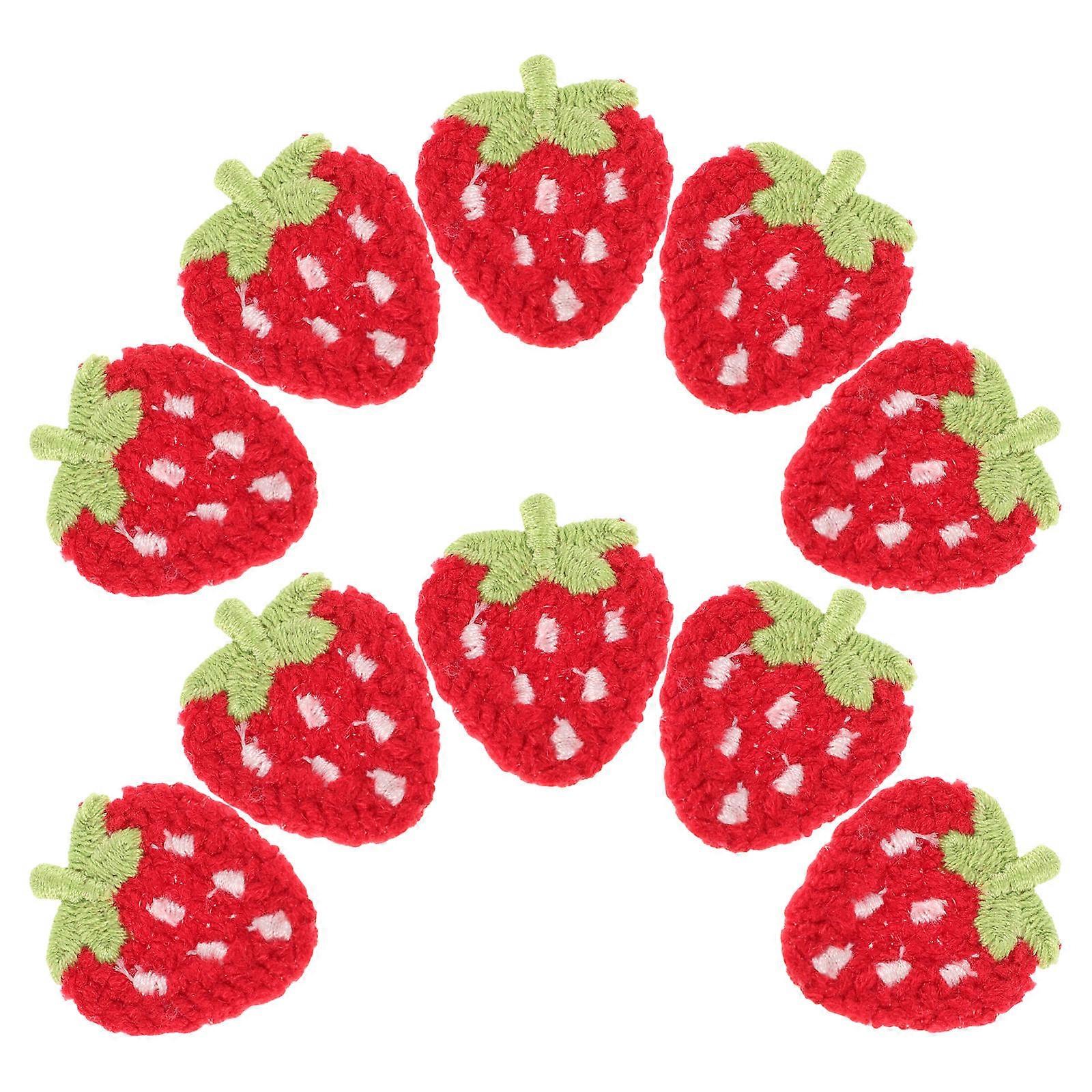 10 Pcs Cute Strawberry Iron On Patches for Clothes, Accessories, DIY Crafts – Embroidered Appliques for Jeans, Hats, Bags