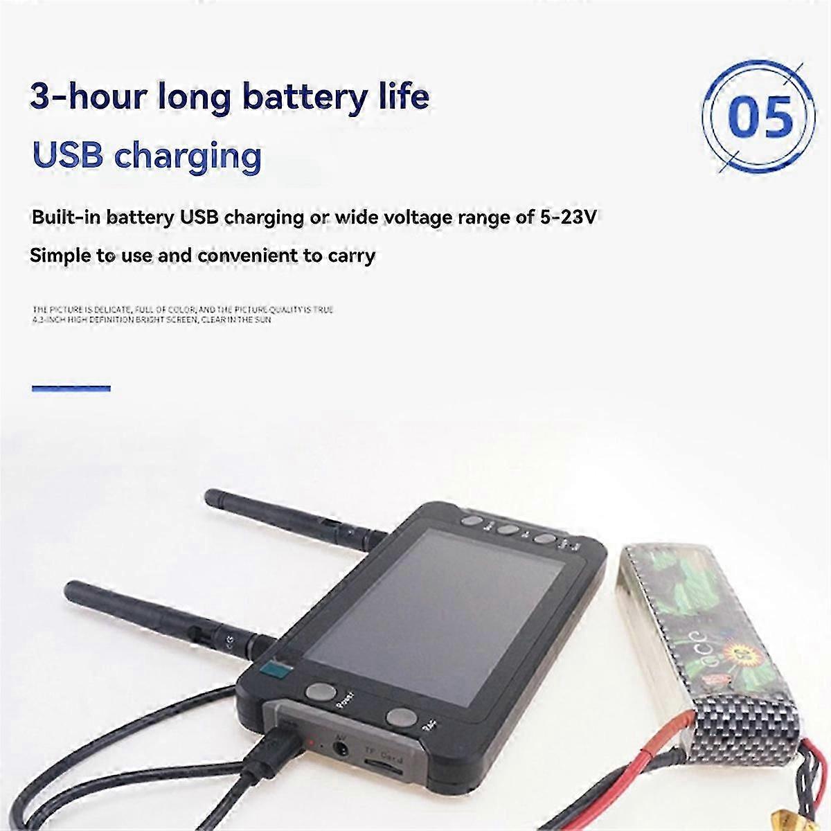 5.8G FPV Monitor with DVR 40CH 4.3 Inch LCD Display