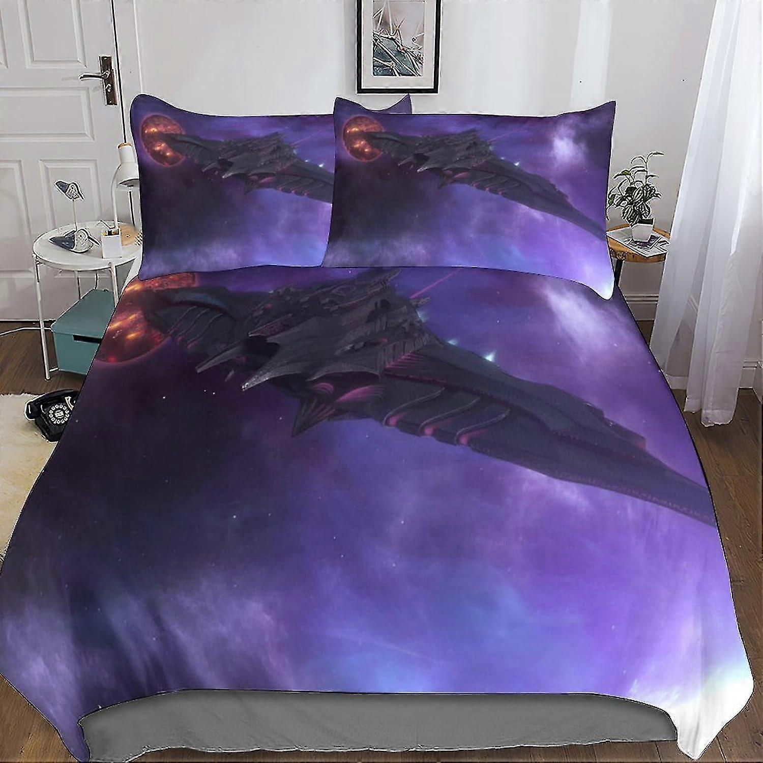 Star Wars Bedding Set Soft Microfiber Duvet Cover 3-Piece with Zipper Closure for Bedroom Quilt Set