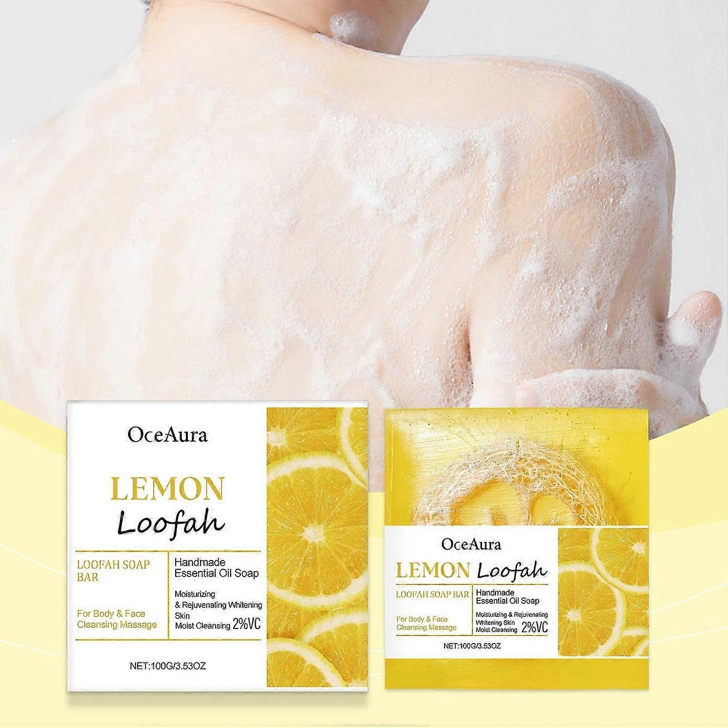 Lemon Soap Bar for Hand & Body Cleansing, Triple-Milled French Soap with Organic Shea Butter,Ideal for All Skin Types