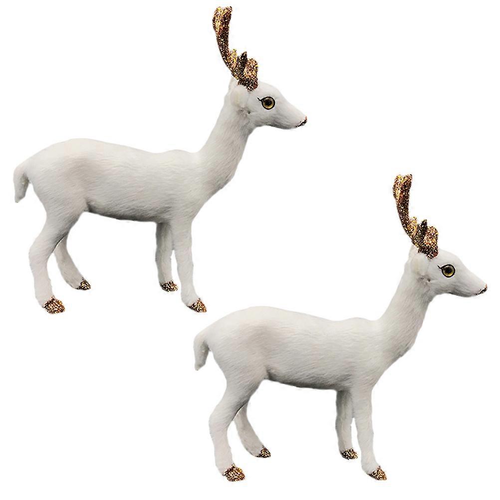 Deer Figurines Reindeer Shelf Decor Polyethylene Material for Car Interior 2Pcs