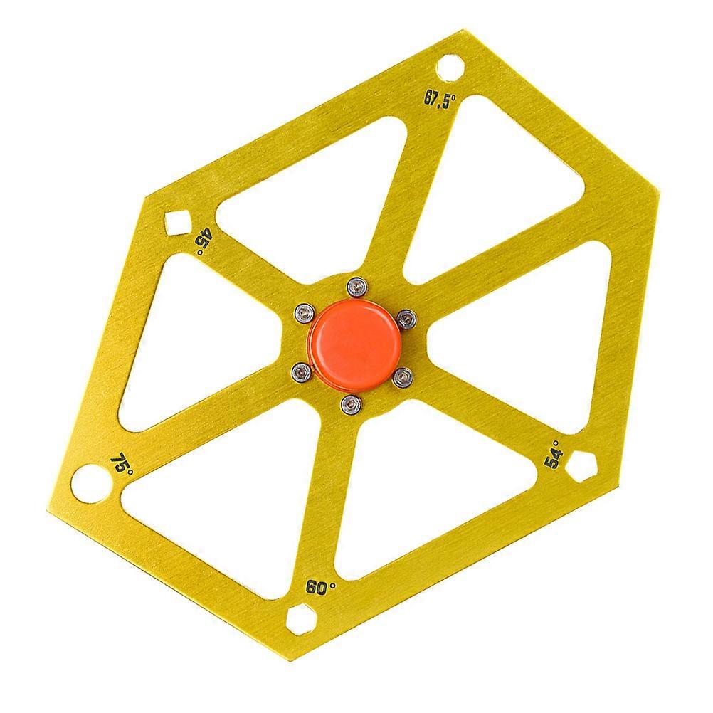 Golden Hexagon Ruler for Woodworking with Aluminum Alloy Material and Dual Purpose Bracket 6.3 Inches